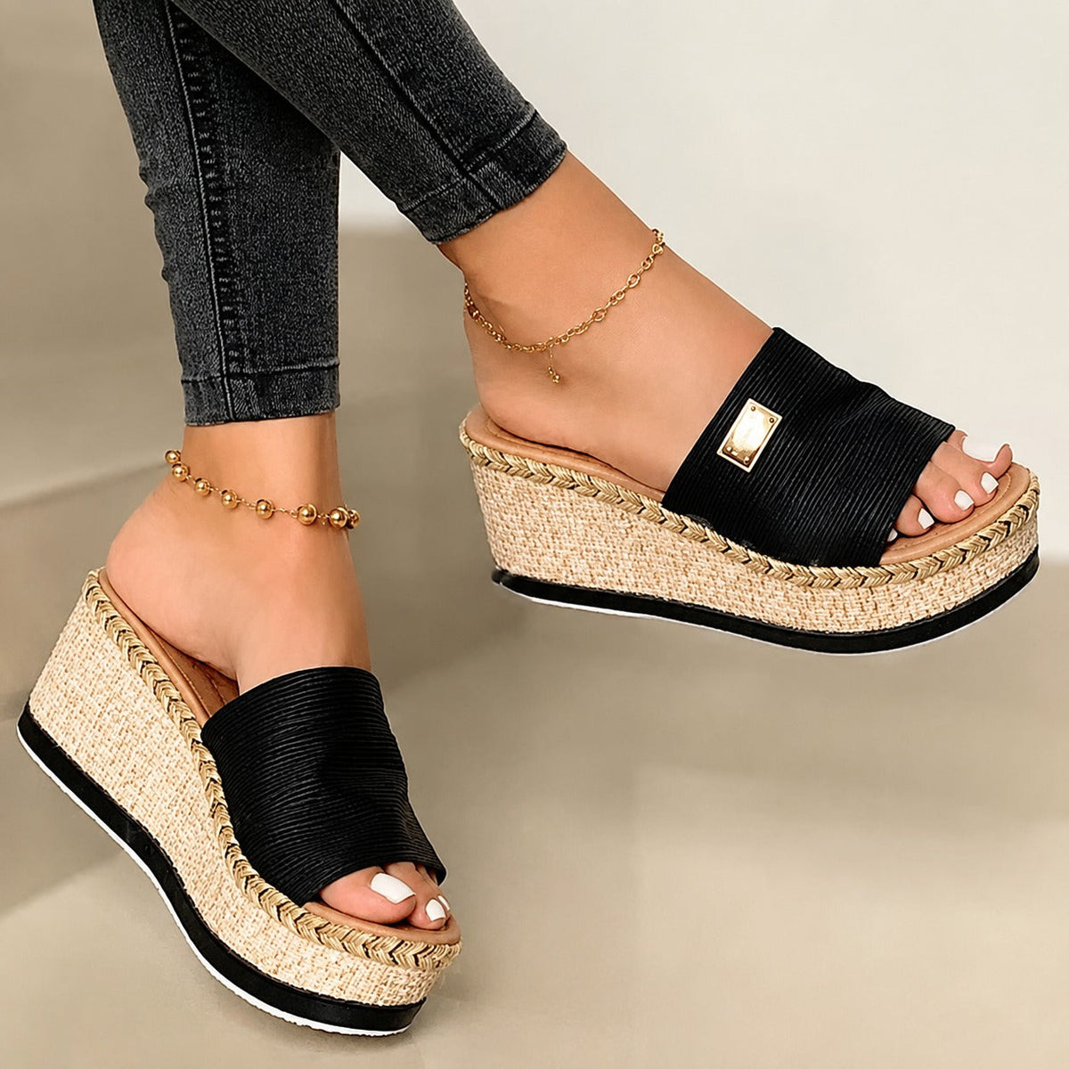 Camilla - Elegante hohe Keilabsatz-Sandalen
