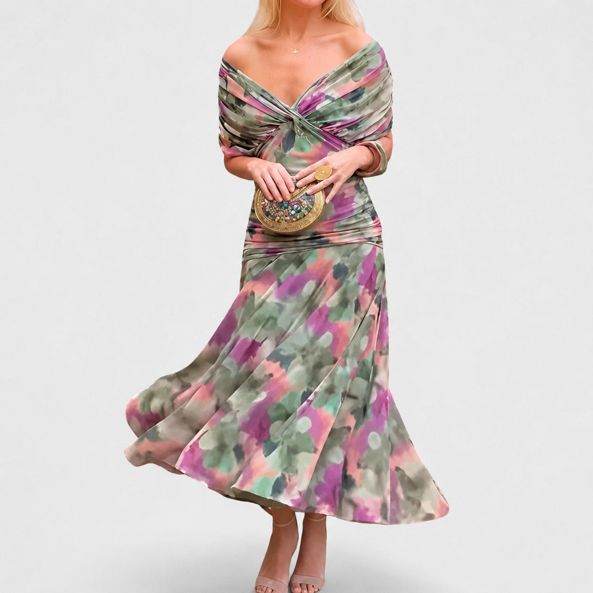 Bernice - Elegantes Maxikleid mit Raffung