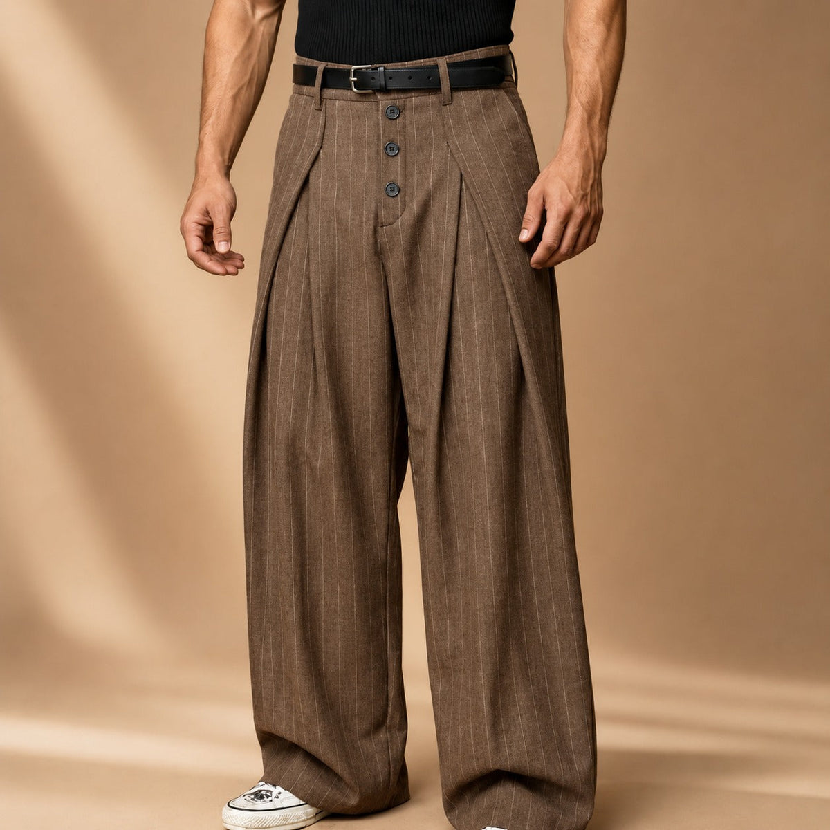 Farhan - Weite moderne Hose mit Streifen