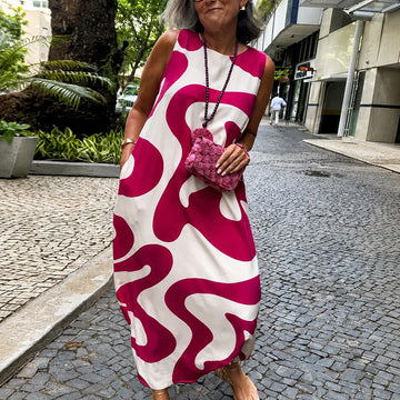 Taylor - Elegantes ärmelloses Kleid mit geometrischen Mustern