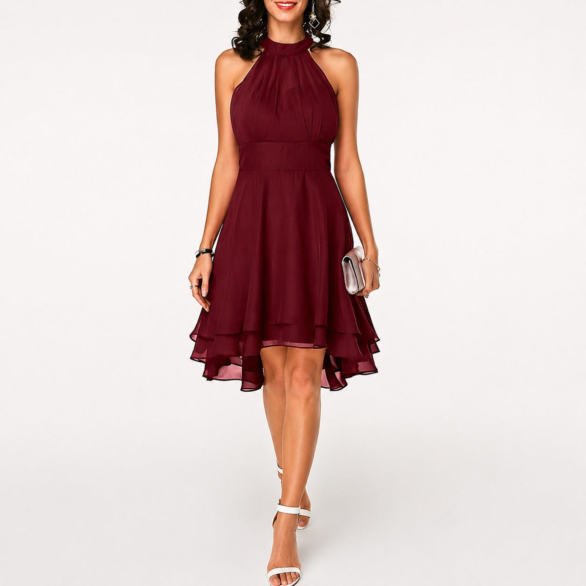 Kristina - Stilvolles kurzes Neckholderkleid