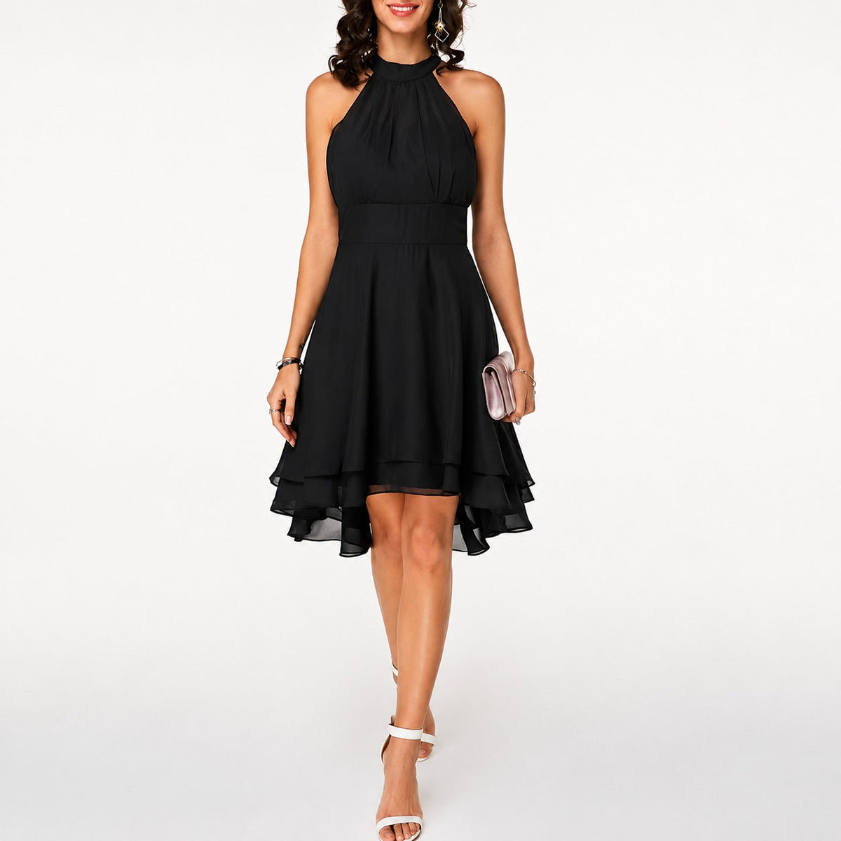 Kristina - Stilvolles kurzes Neckholderkleid