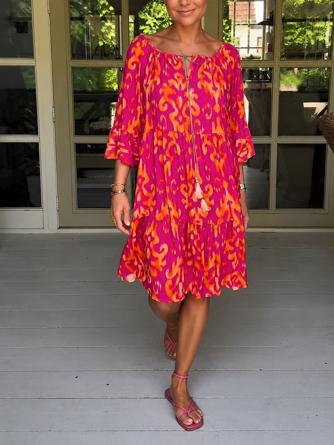 Jamie - Kleid mit weiten, geschwungenen Ärmeln