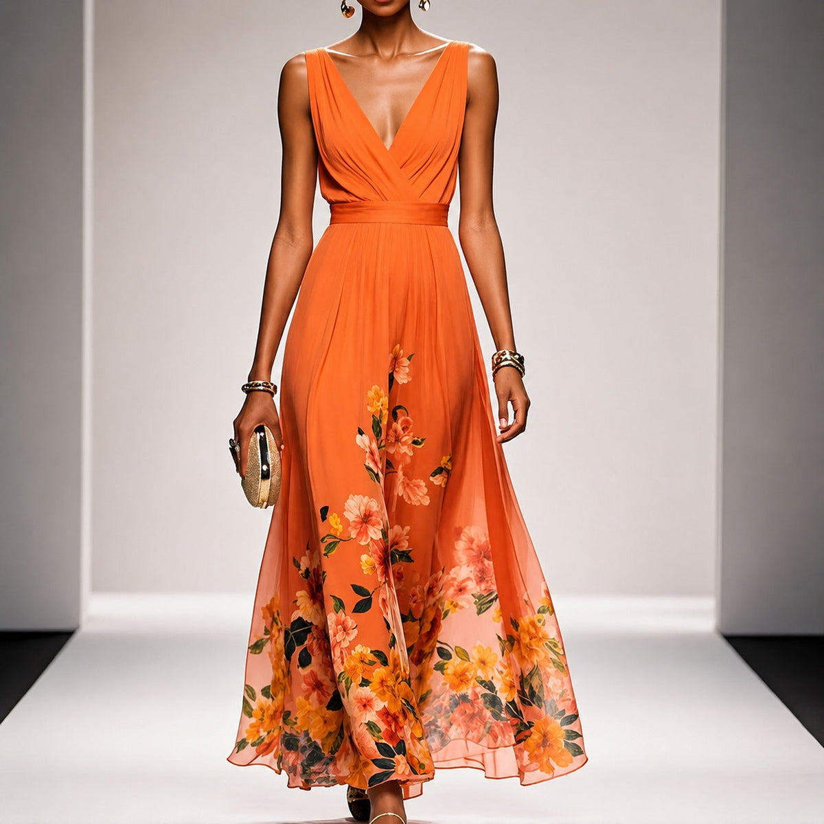 Tanisha - Langkleid mit Blumenprint