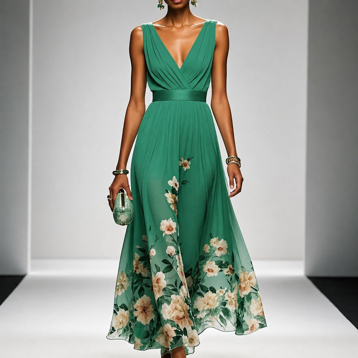 Tanisha - Langkleid mit Blumenprint