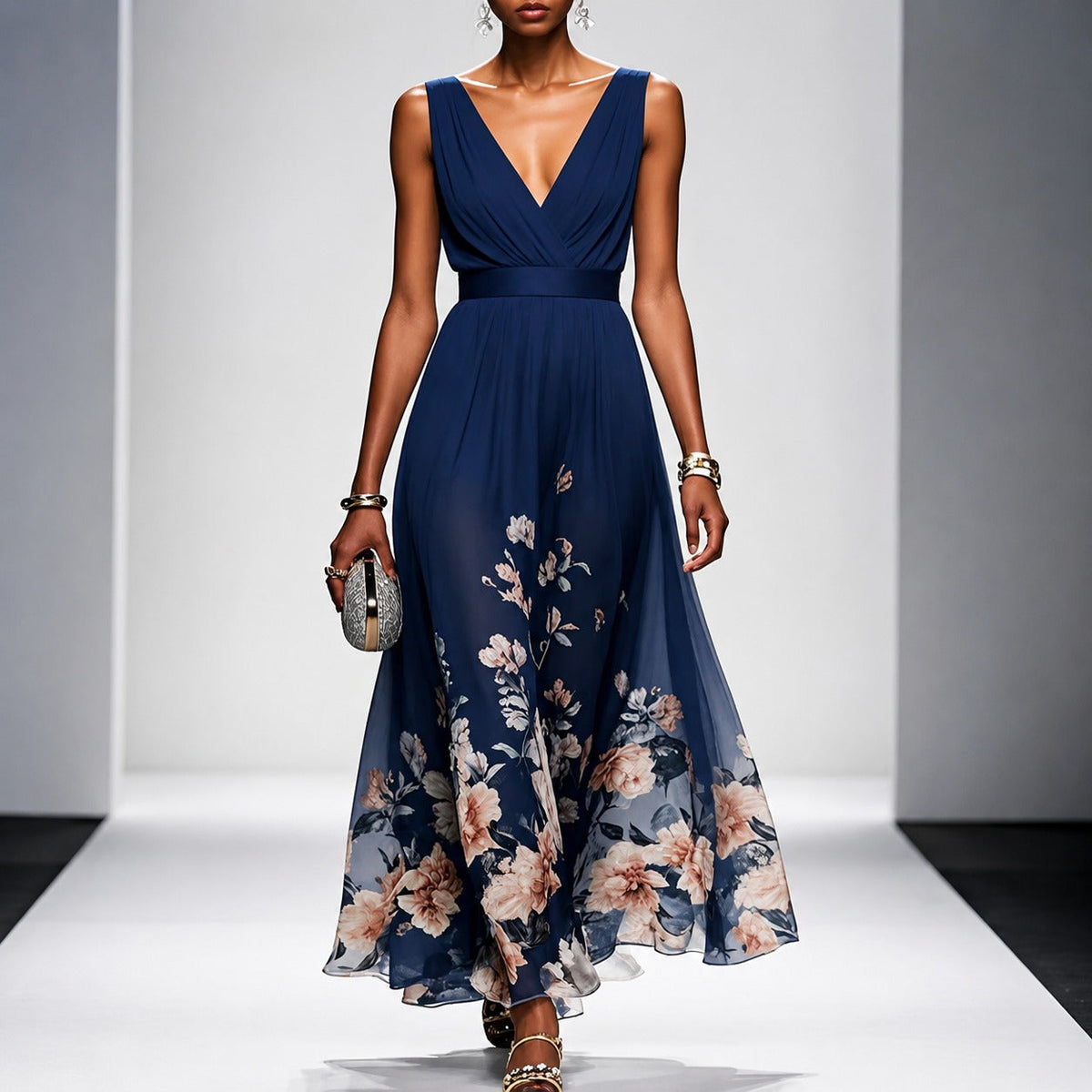 Tanisha - Langkleid mit Blumenprint