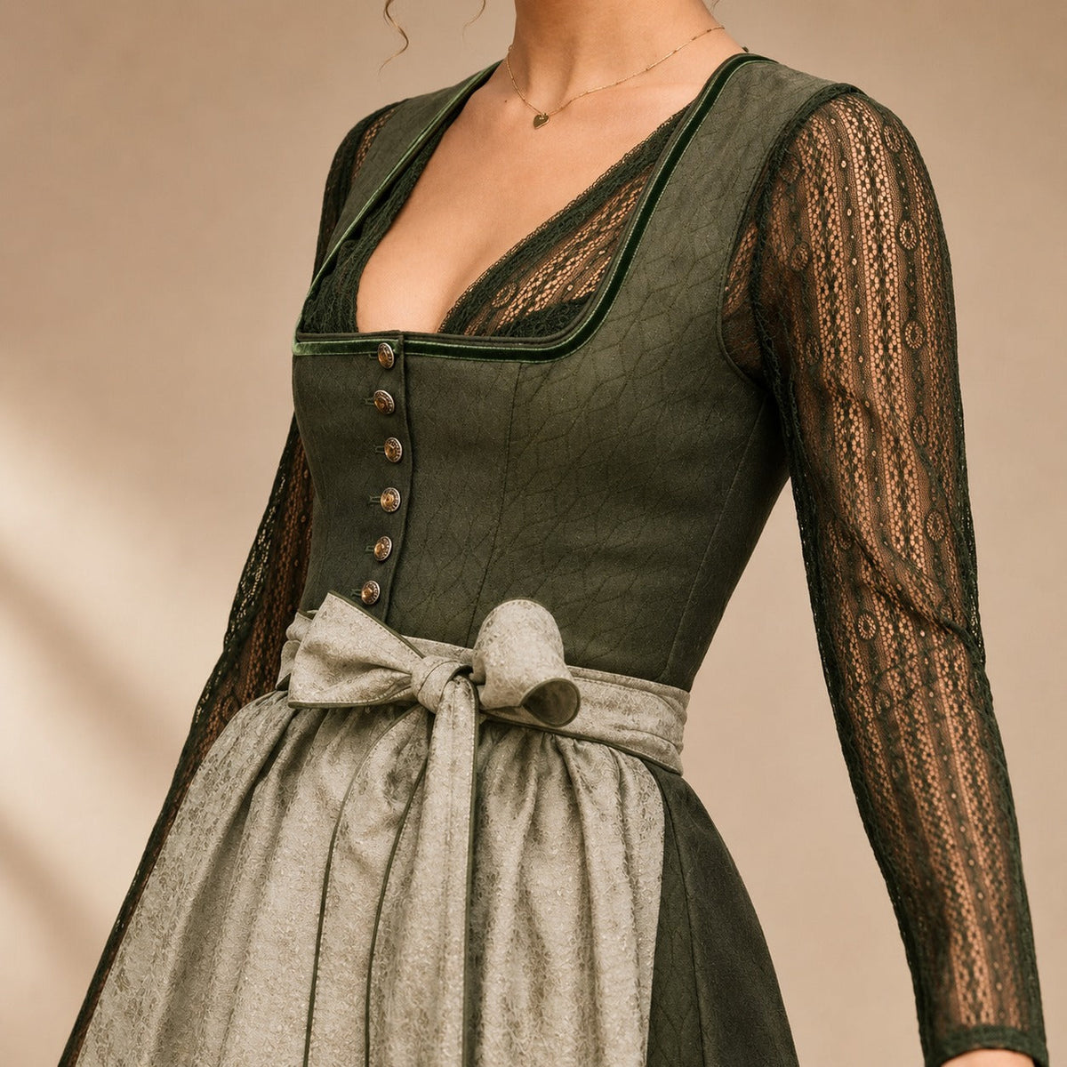 Cora - Klassisches Oktoberfestkleid mit Schleifendetail (Futter nicht enthalten)