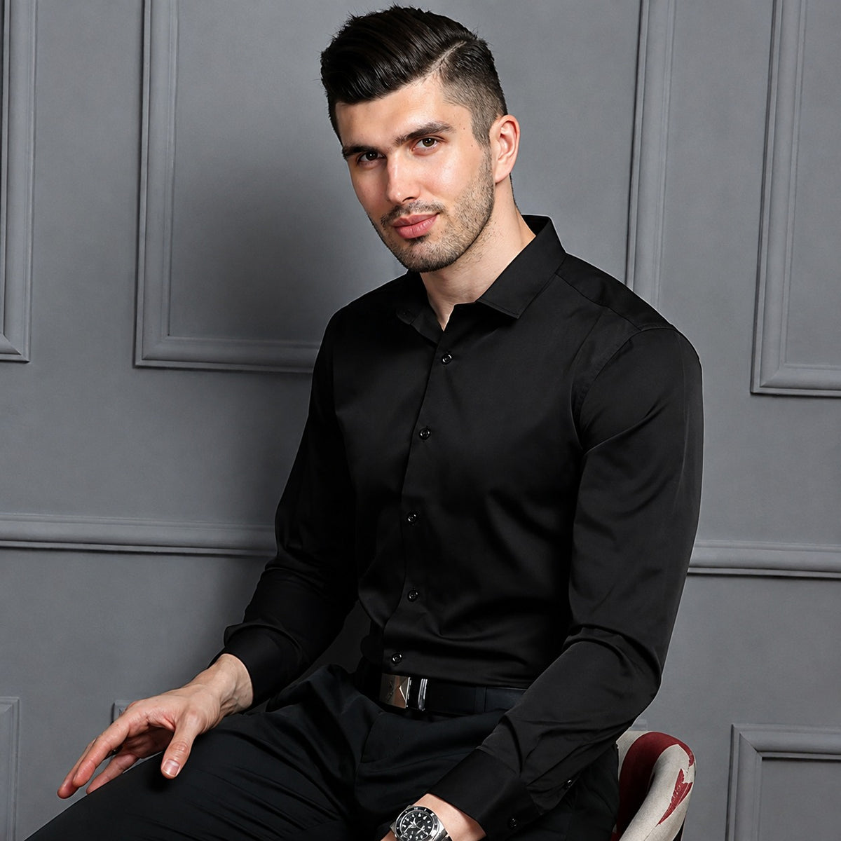 Howard - Bequemes Herrenhemd aus Stretchstoff