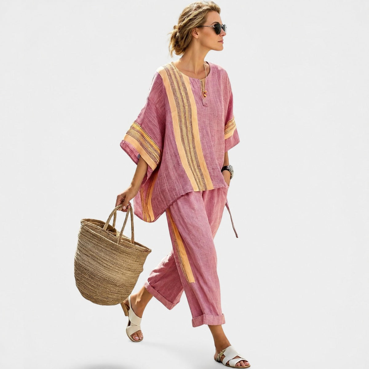 Libbie - Bequemes gestreiftes Set aus Tunika und Hose