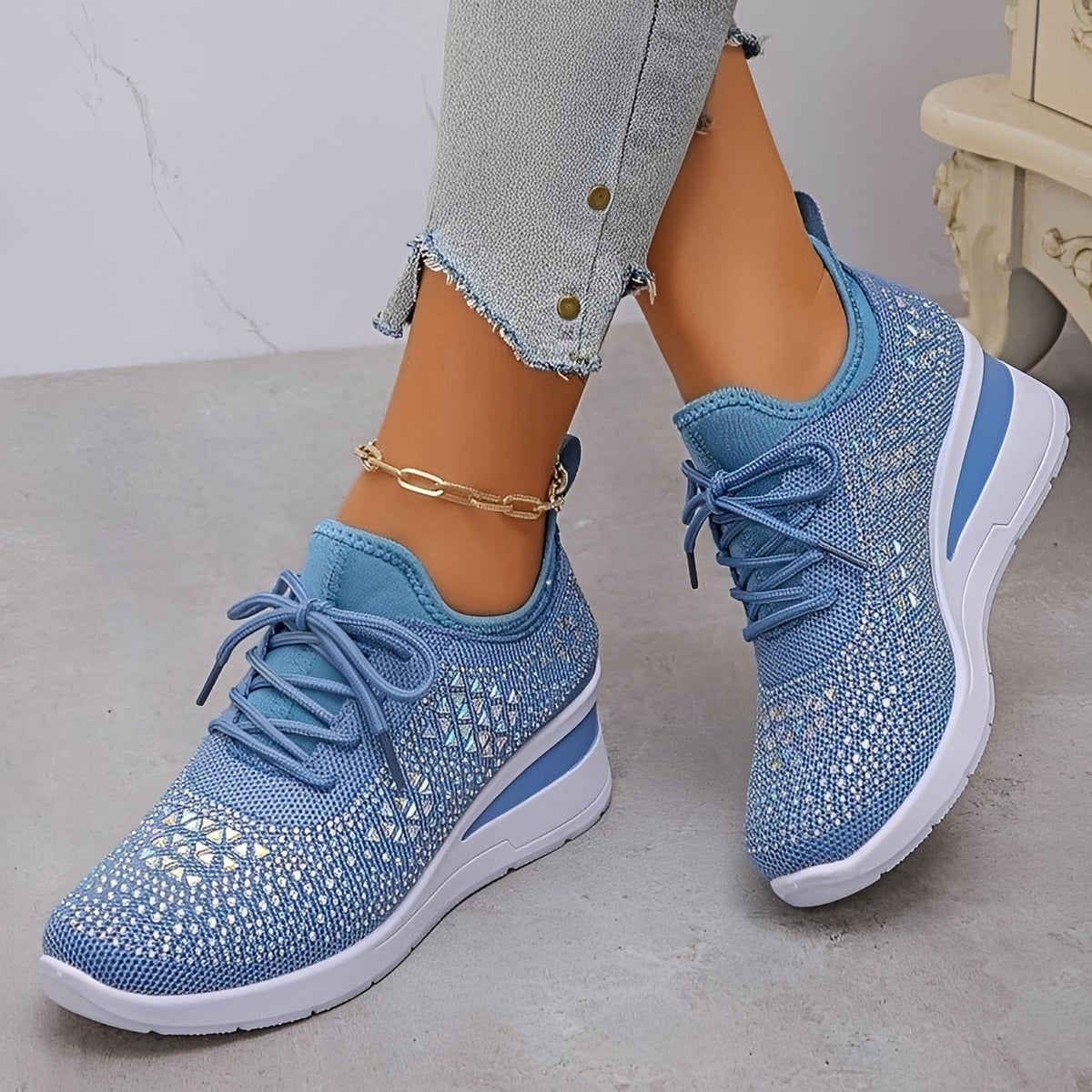 Elodie - Stylische und komfortable Sneakers mit glänzenden Details