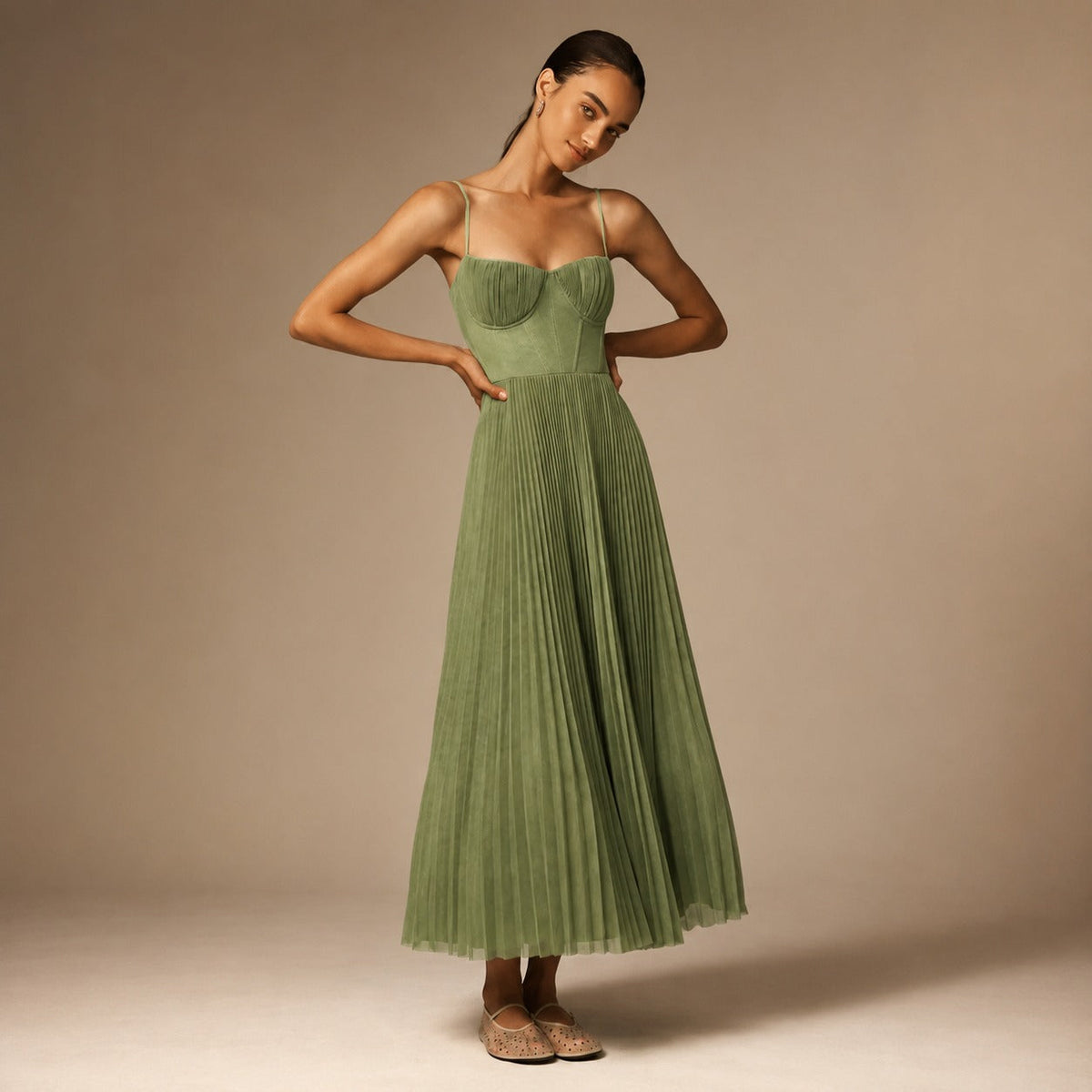 Elissa - Schickes Midi-Kleid mit Falten