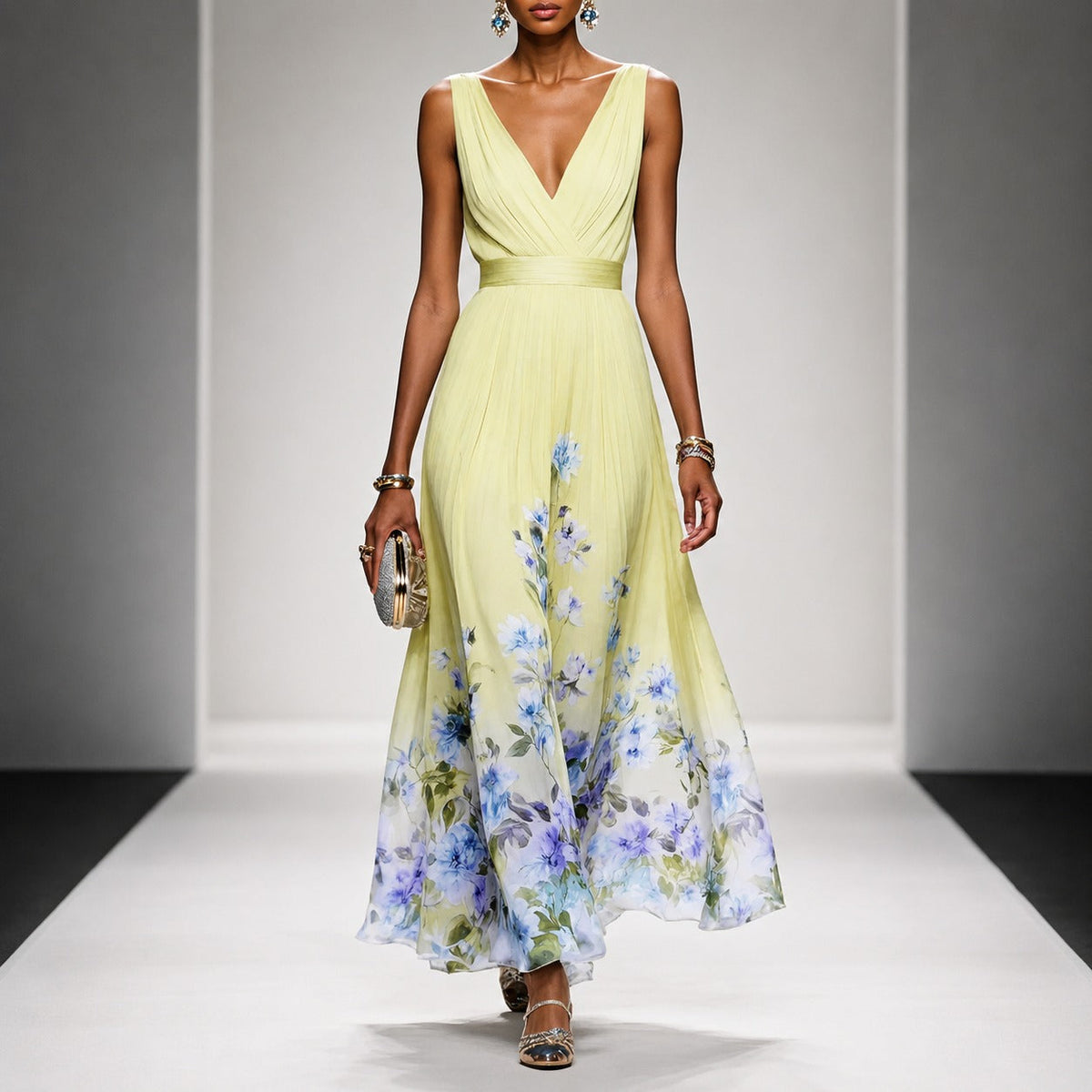 Tanisha - Langkleid mit Blumenprint