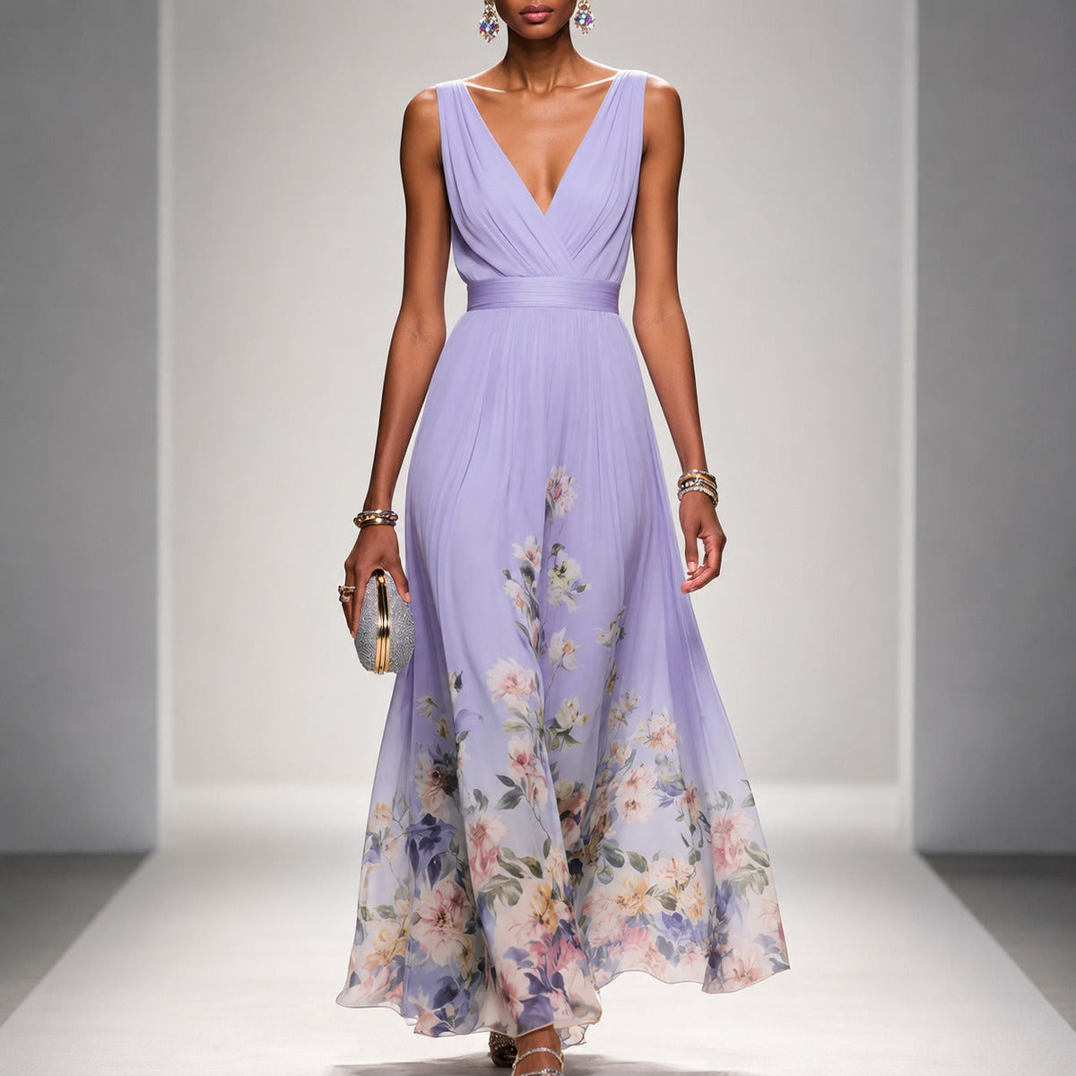 Tanisha - Langkleid mit Blumenprint