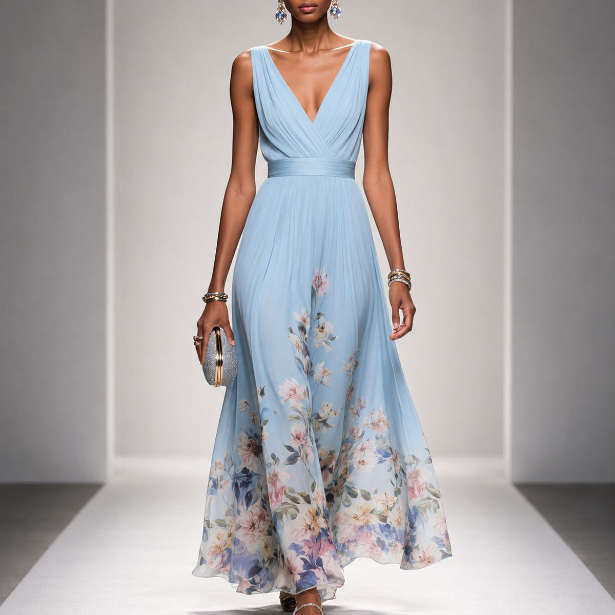 Tanisha - Langkleid mit Blumenprint