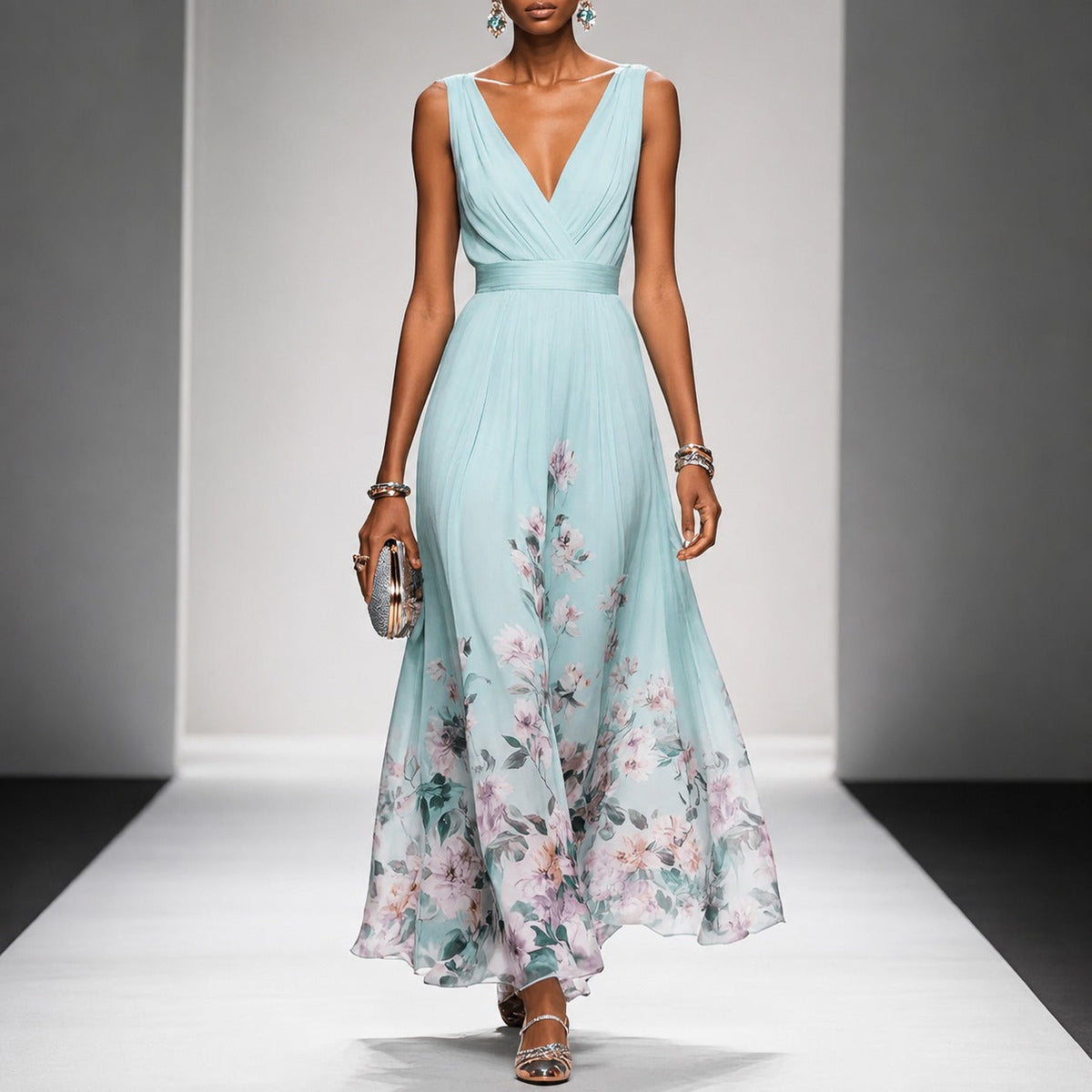 Tanisha - Langkleid mit Blumenprint