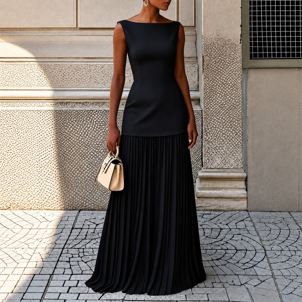 Alice - Elegantes, figurnahes ärmelloses Maxikleid