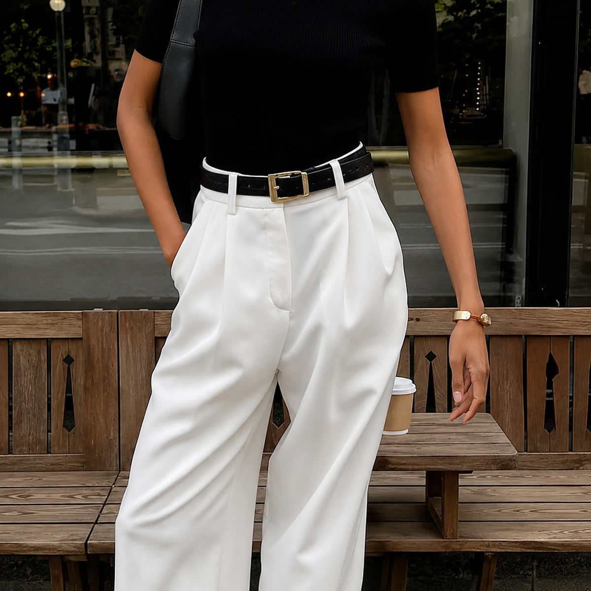 Marlene - Hose mit weitem Bein ohne Gürtel
