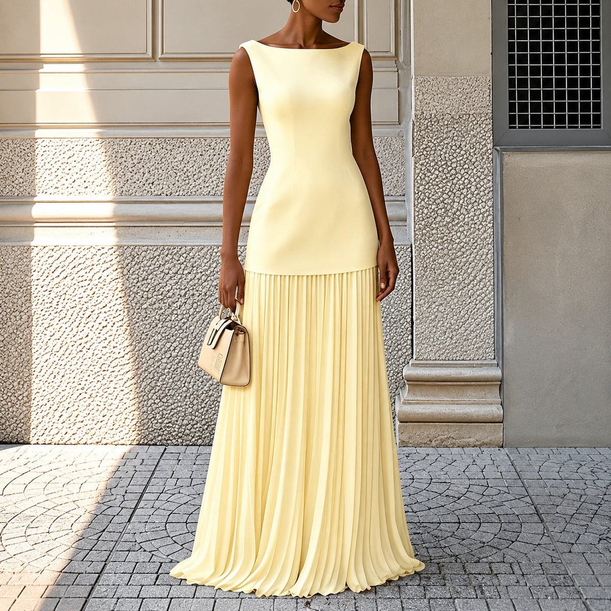 Alice - Elegantes, figurnahes ärmelloses Maxikleid