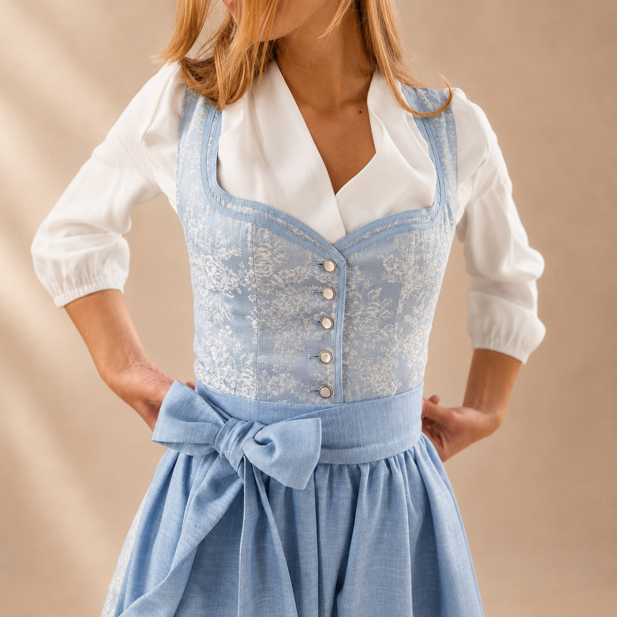 Cora - Klassisches Oktoberfestkleid mit Schleifendetail (Futter nicht enthalten)