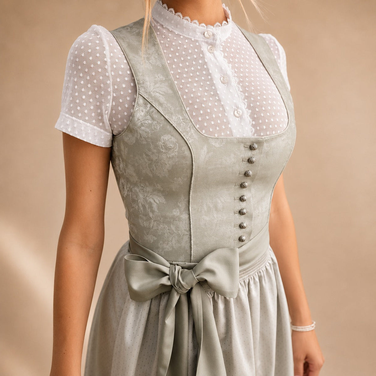 Cora - Klassisches Oktoberfestkleid mit Schleifendetail (Futter nicht enthalten)
