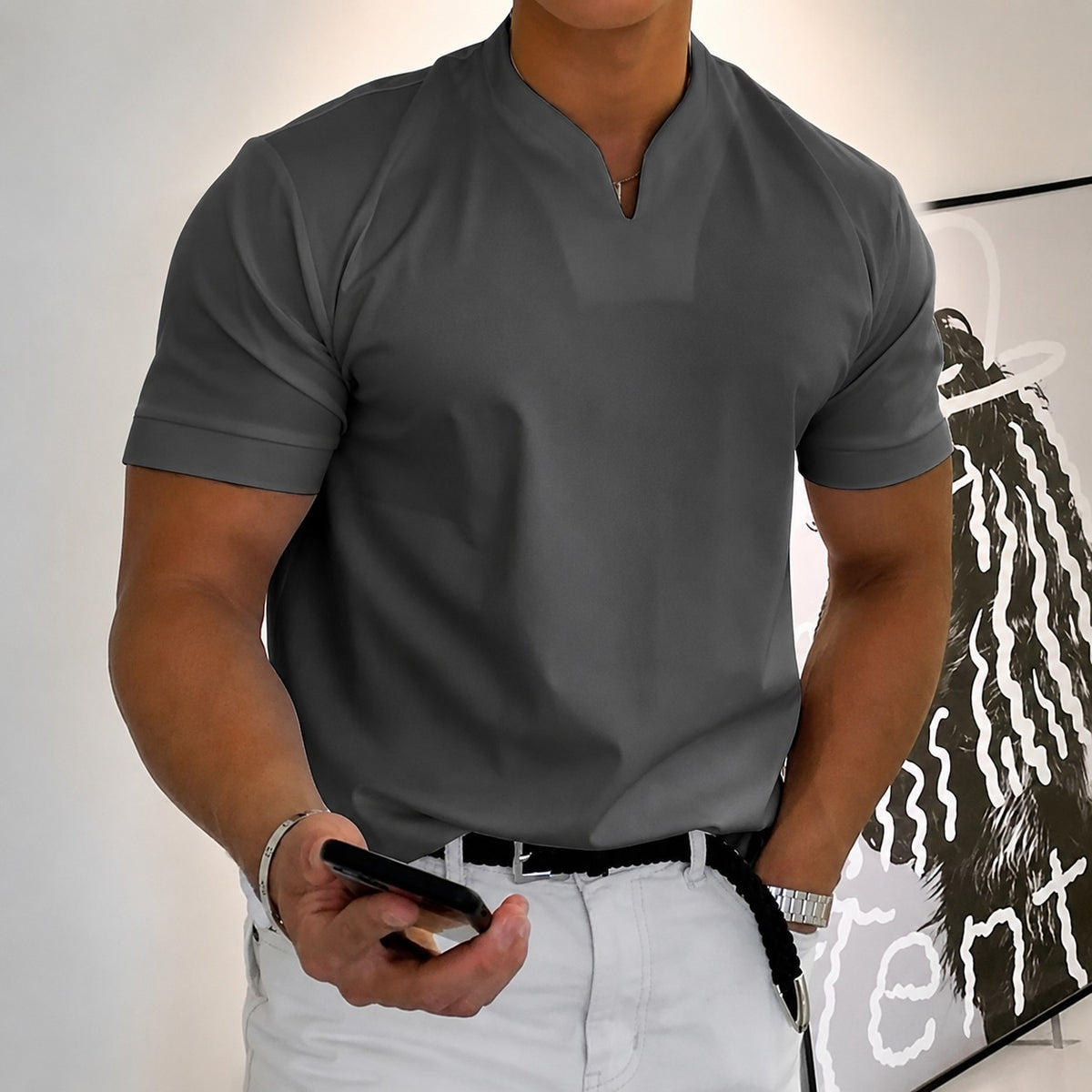 Jason - T-Shirt Fitness Herren Kurzarm