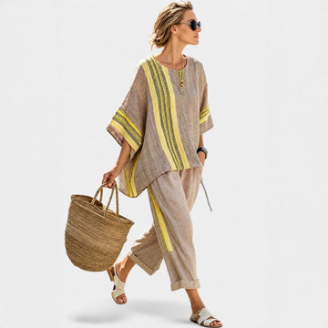 Libbie - Bequemes gestreiftes Set aus Tunika und Hose