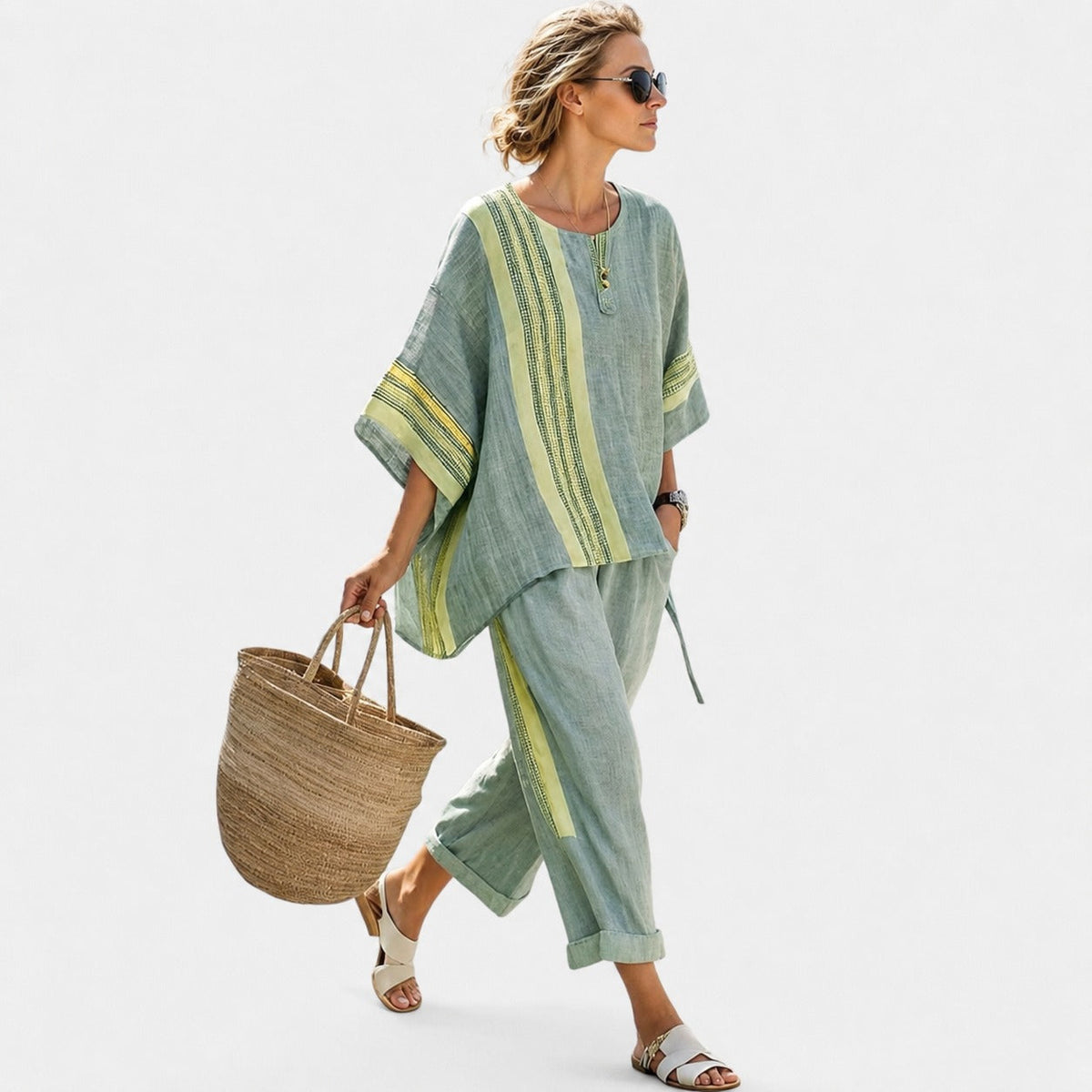 Libbie - Bequemes gestreiftes Set aus Tunika und Hose