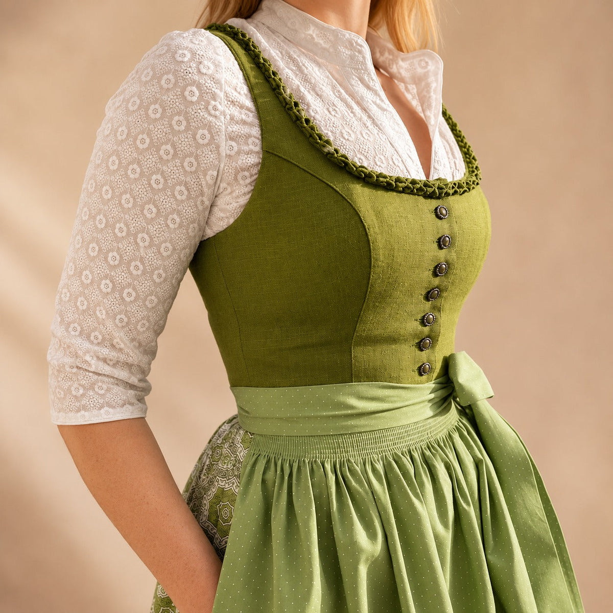 Cora - Klassisches Oktoberfestkleid mit Schleifendetail (Futter nicht enthalten)