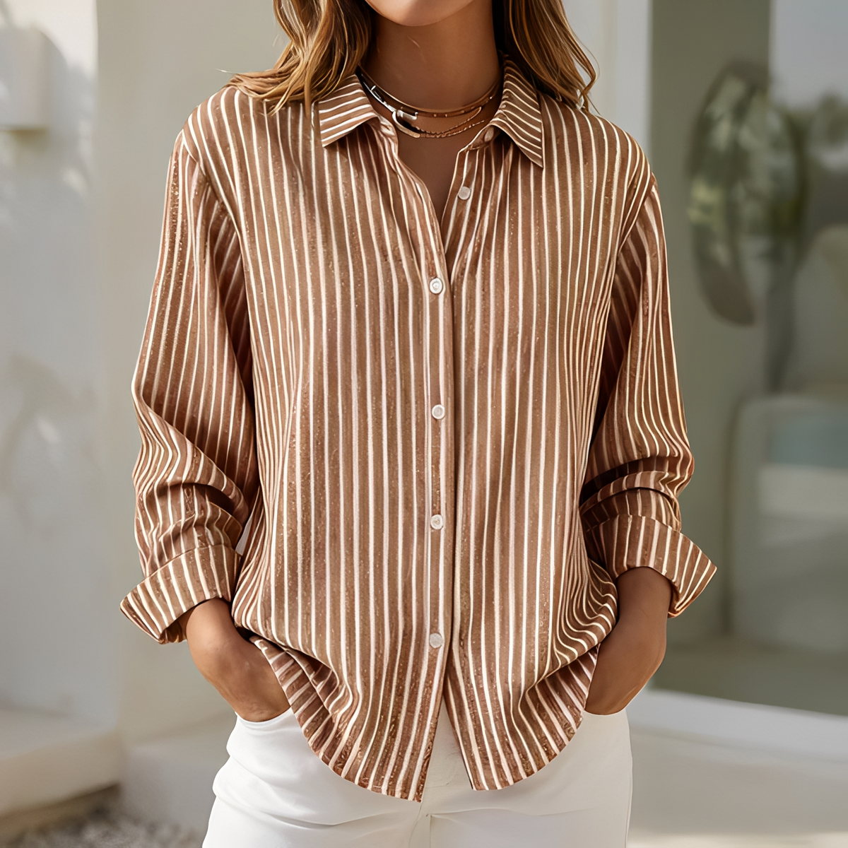 Lenna - Sommerbluse mit Streifen, locker geschnitten für Damen
