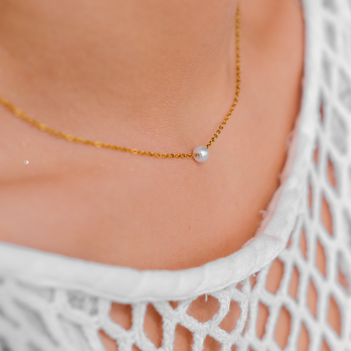 Marianne - Halsband mit Wasserperlen