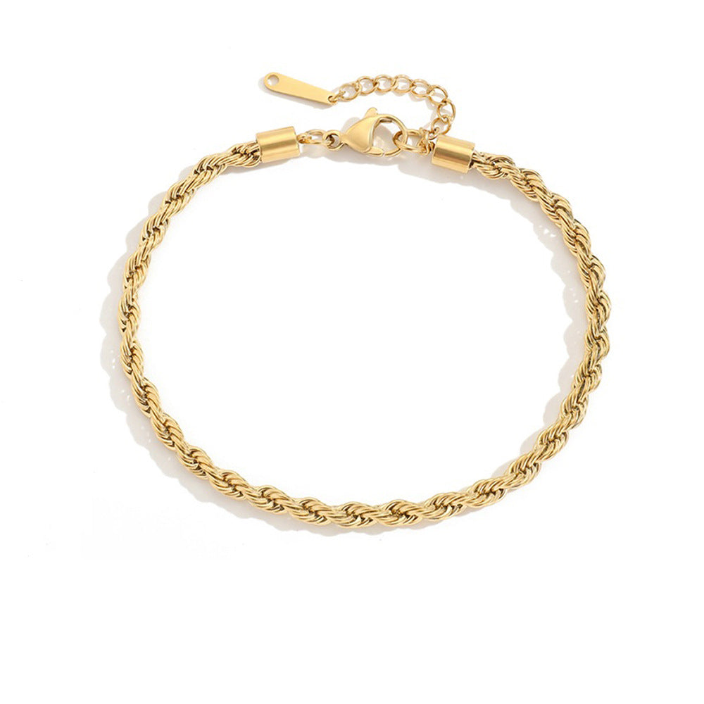 Calla – Goldene Fußkette aus Band