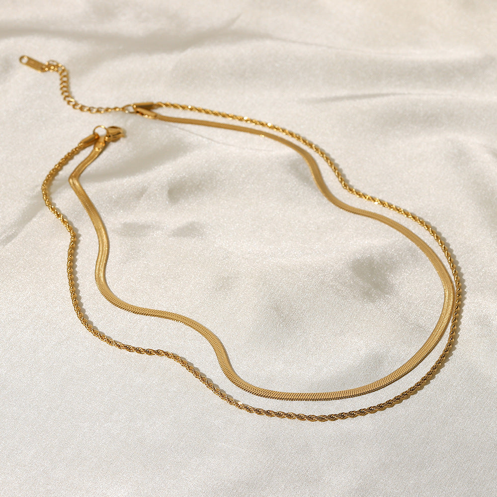 Doppelt gedrehte Kette - Schichten in Gold