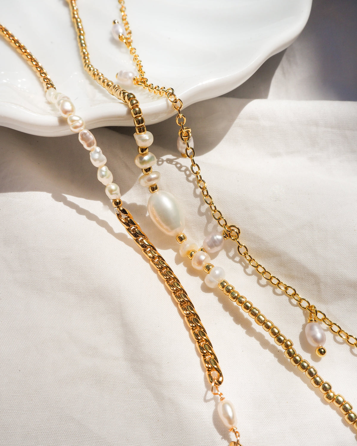 Goldenes Süßwasser-Anklet