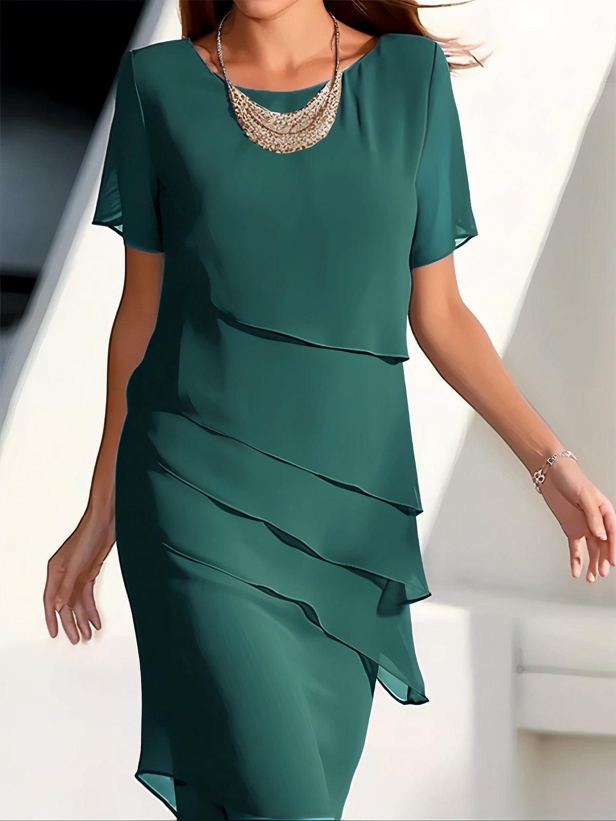 Emmeline - Elegantes Kleid aus plissiertem Chiffon