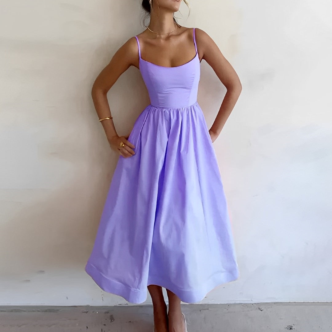 Fabiana – Kleid mit feinen Trägern und gerafftem Schnitt