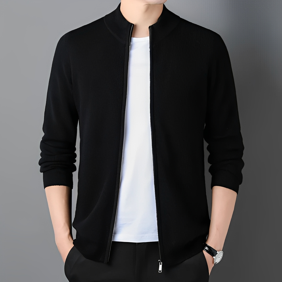 Derek - Bequemer Cardigan mit Reißverschluss für Herren