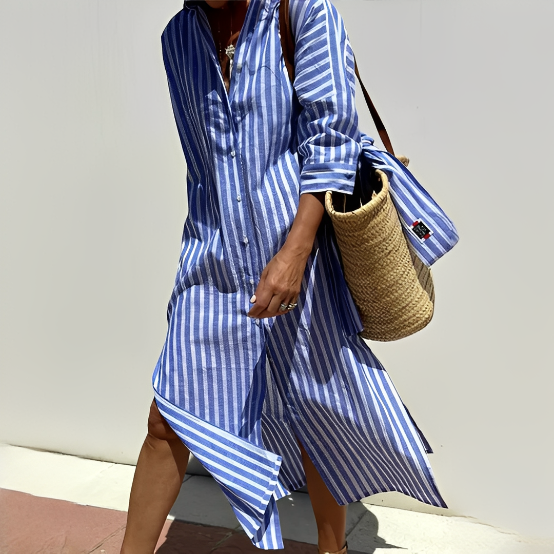 Janene - Elegantes Sommerkleid mit Streifen für Frauen