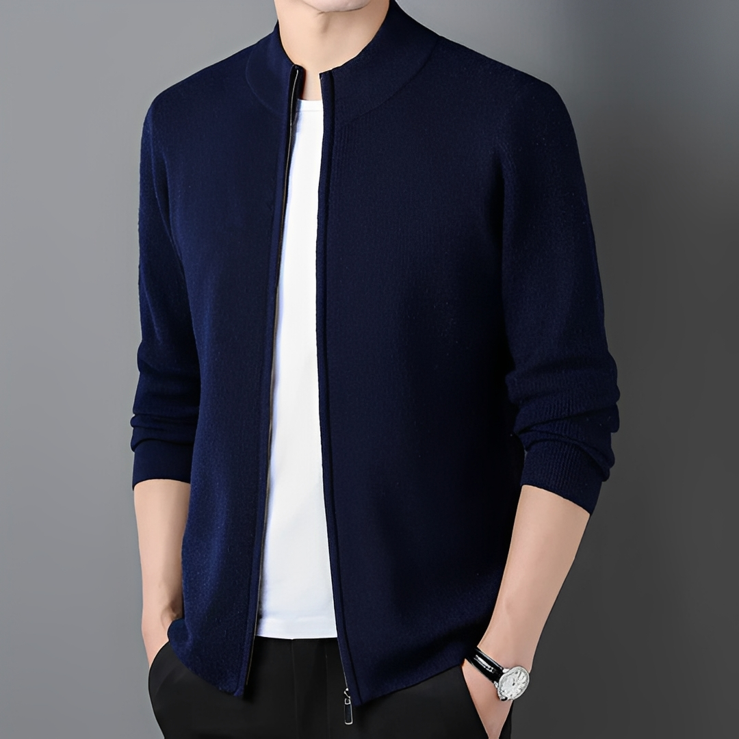 Derek - Bequemer Cardigan mit Reißverschluss für Herren