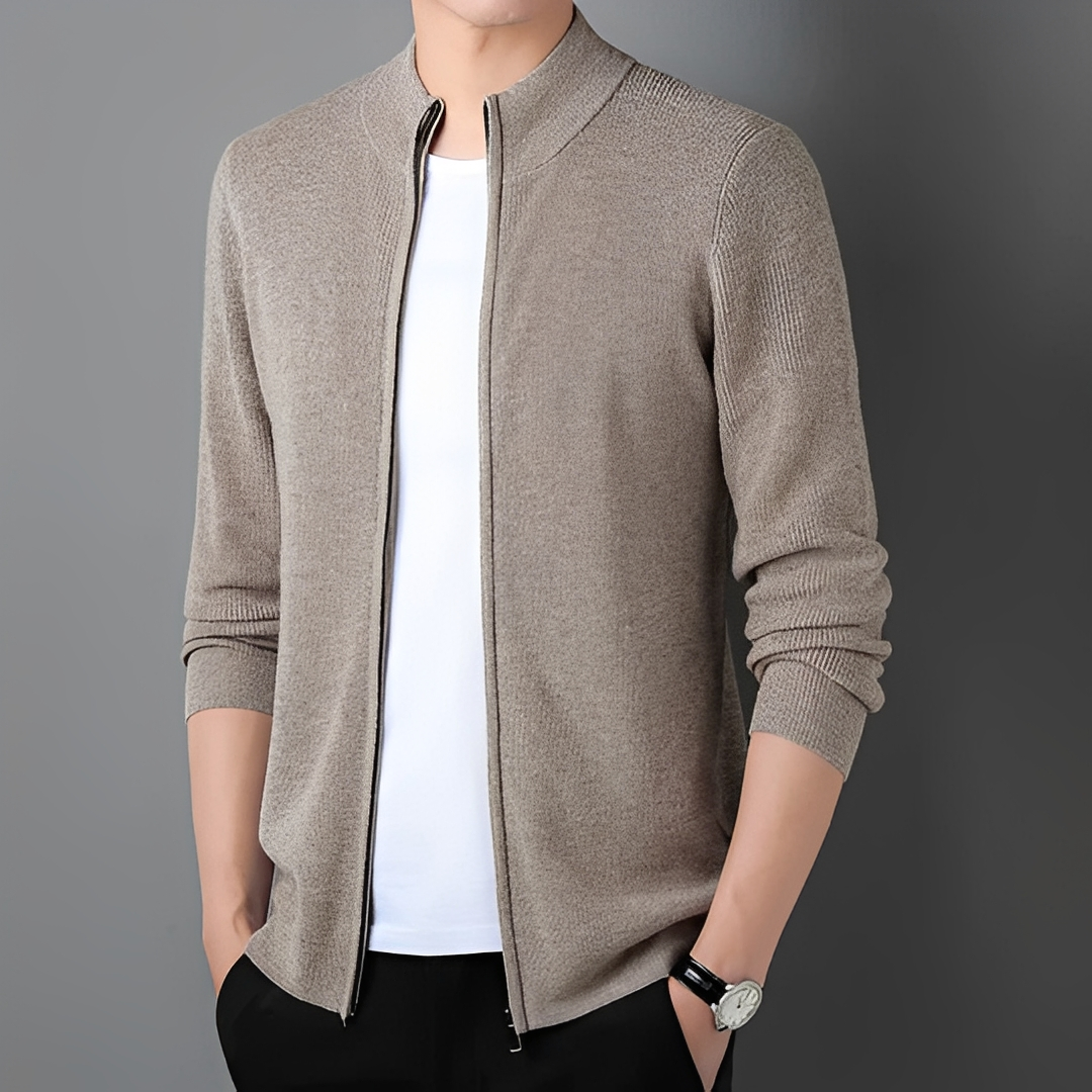 Derek - Bequemer Cardigan mit Reißverschluss für Herren