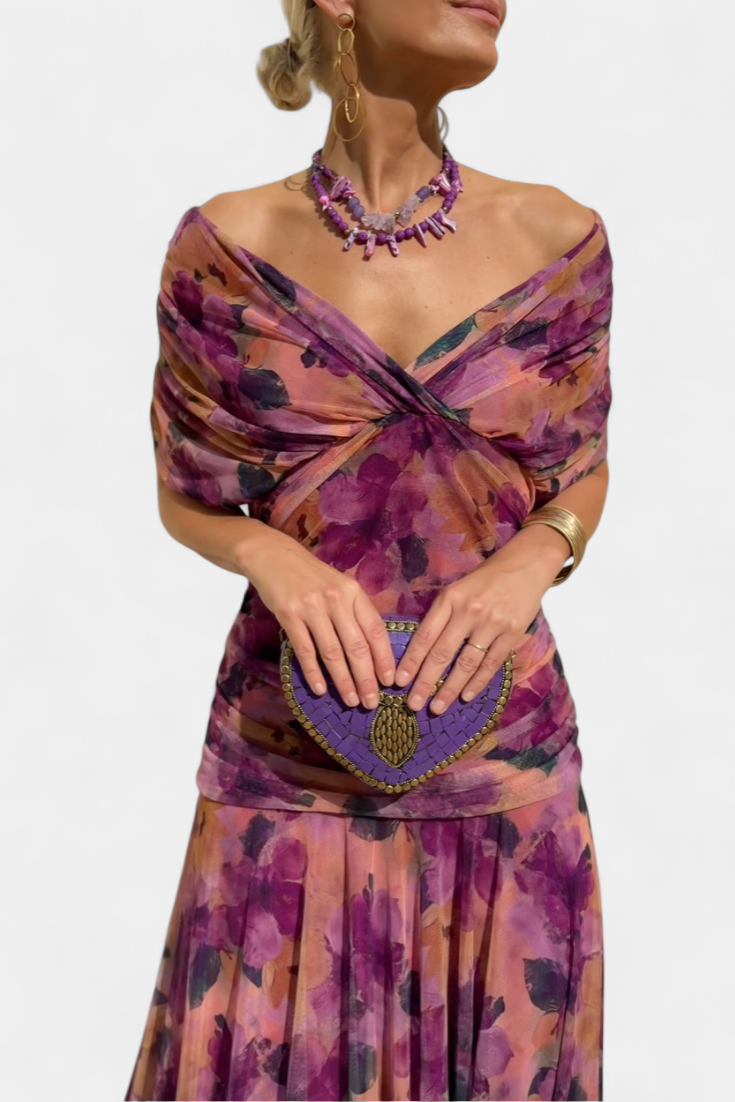 Celine - Elegante Off-Shoulder-Robe