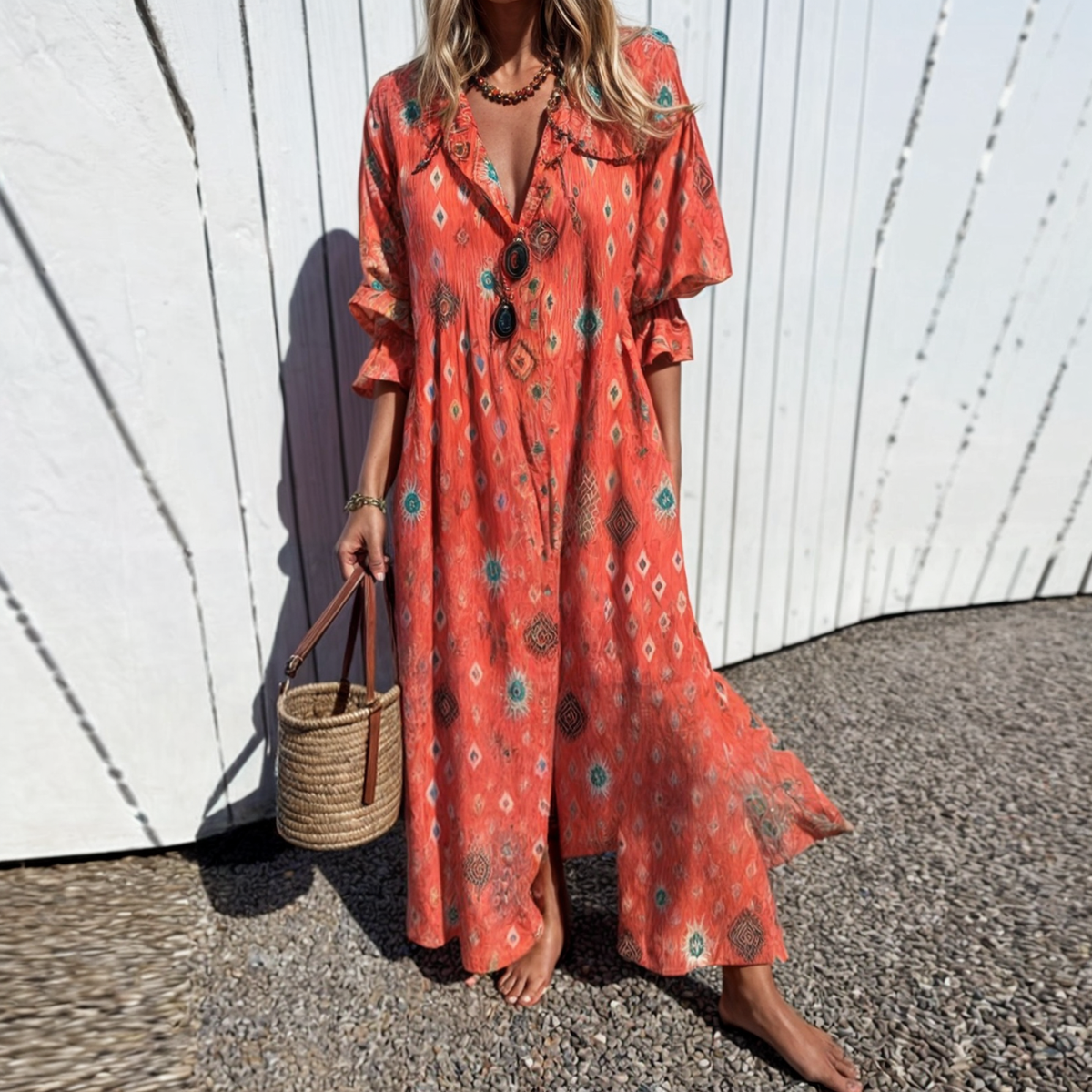Noelia – Hemdkleid mit lebhaftem Blumenmuster