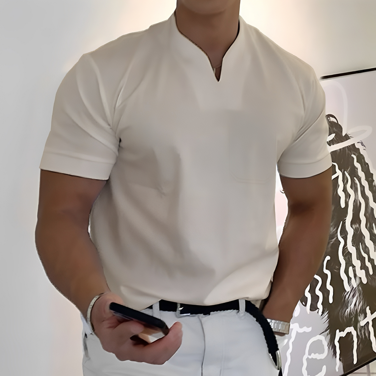 Joel - Herrenhemd mit elastischem Bund für einen entspannten Look