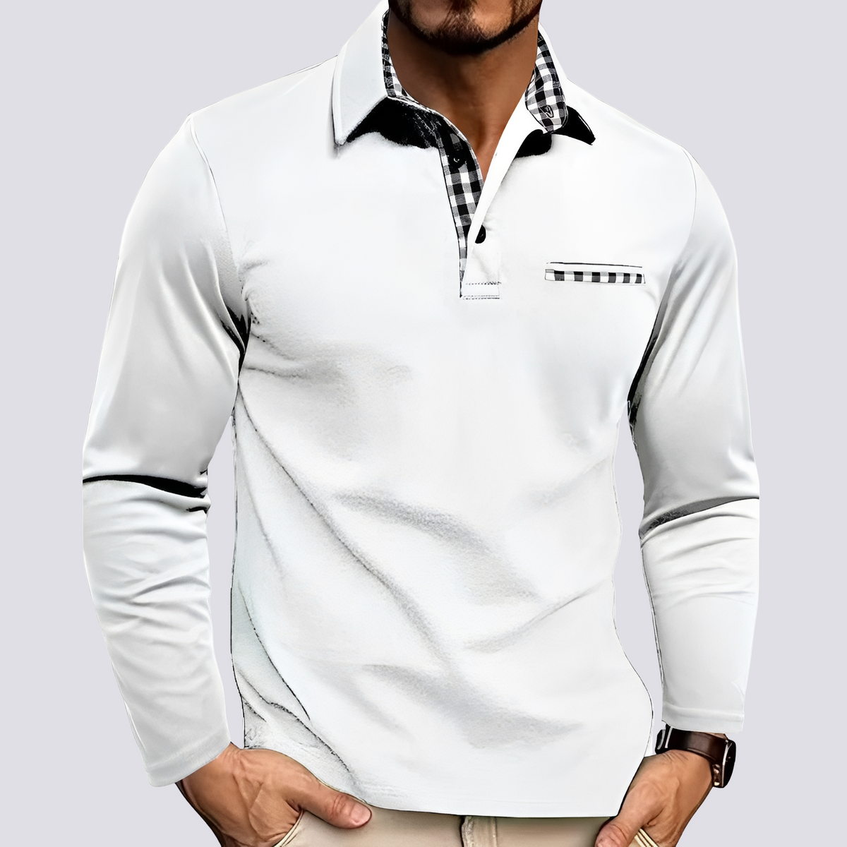 Mark – Herren-Poloshirt – Langarm-Freizeithemden
