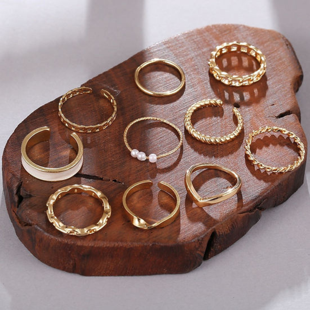 10 Stück modische Ringe - Mix & Match Ringe