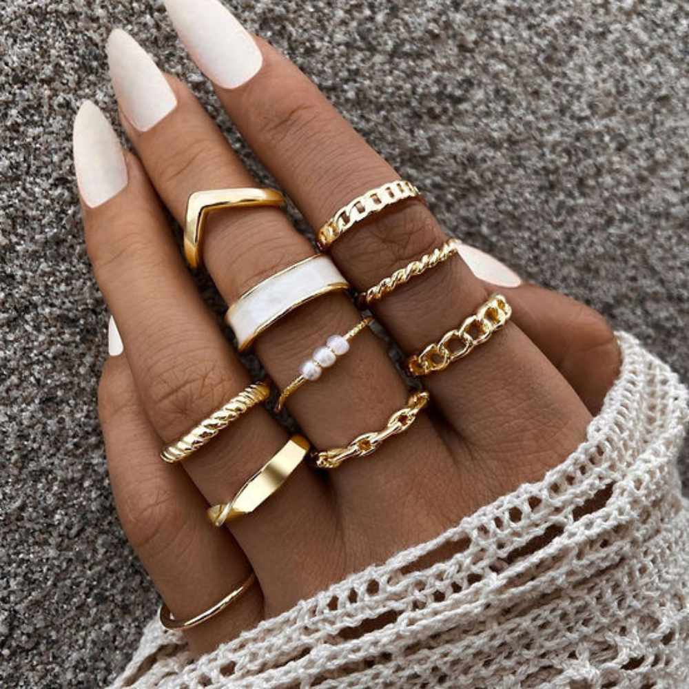 10 Stück modische Ringe - Mix & Match Ringe