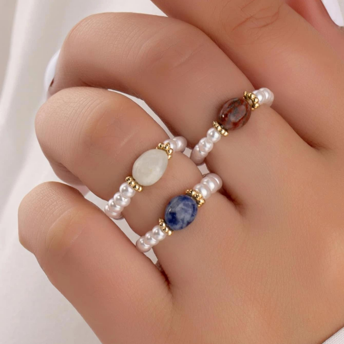 Perlenring - Vintage Stil