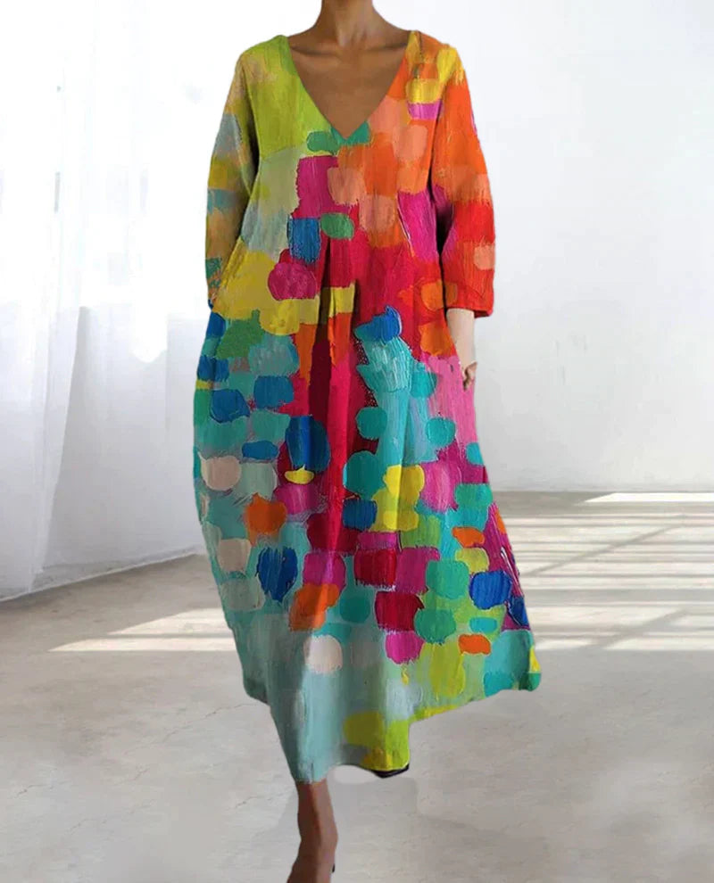 Alina - Farbiges Print-Kleid für Damen