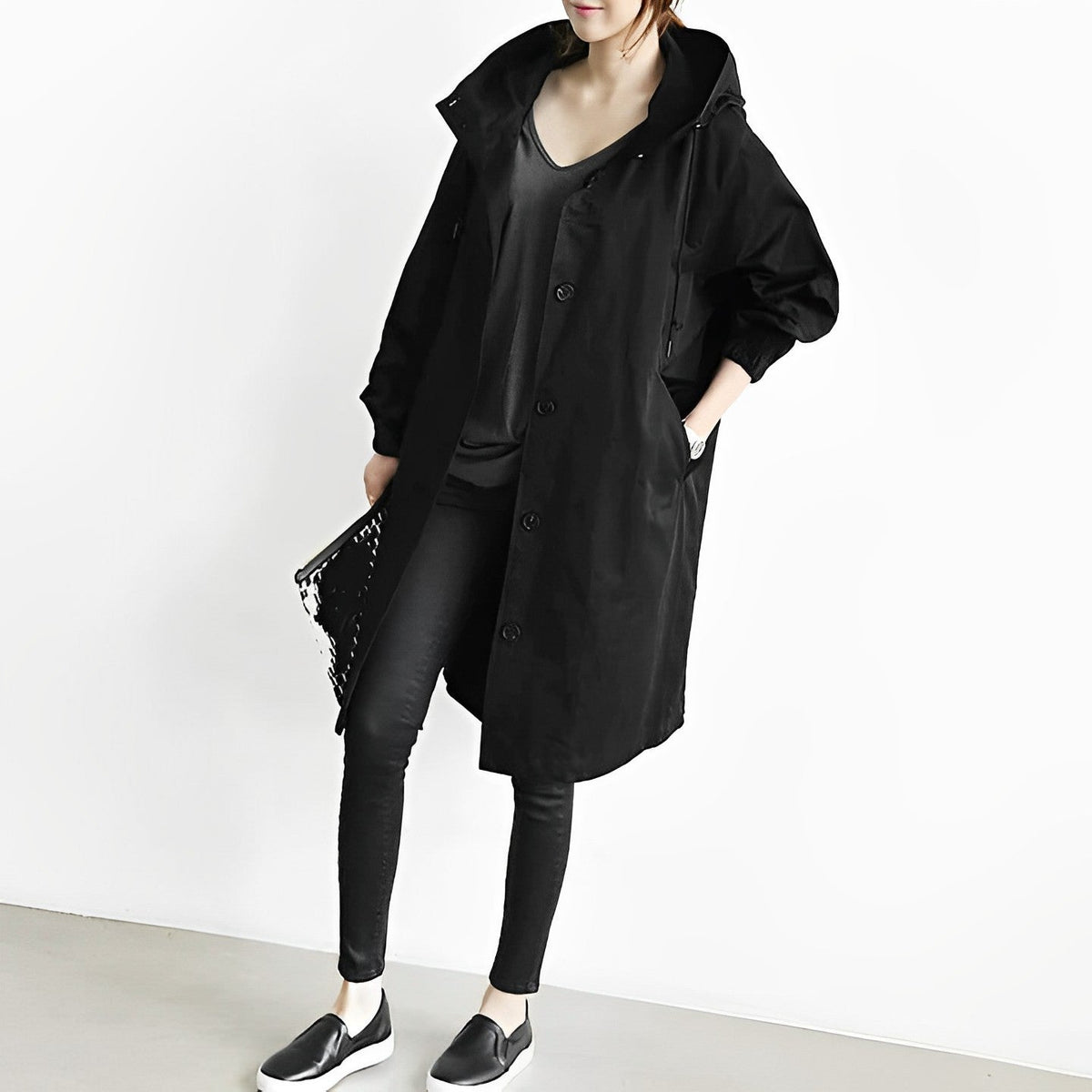 DuraCoat – Lange Jacke mit Kapuze