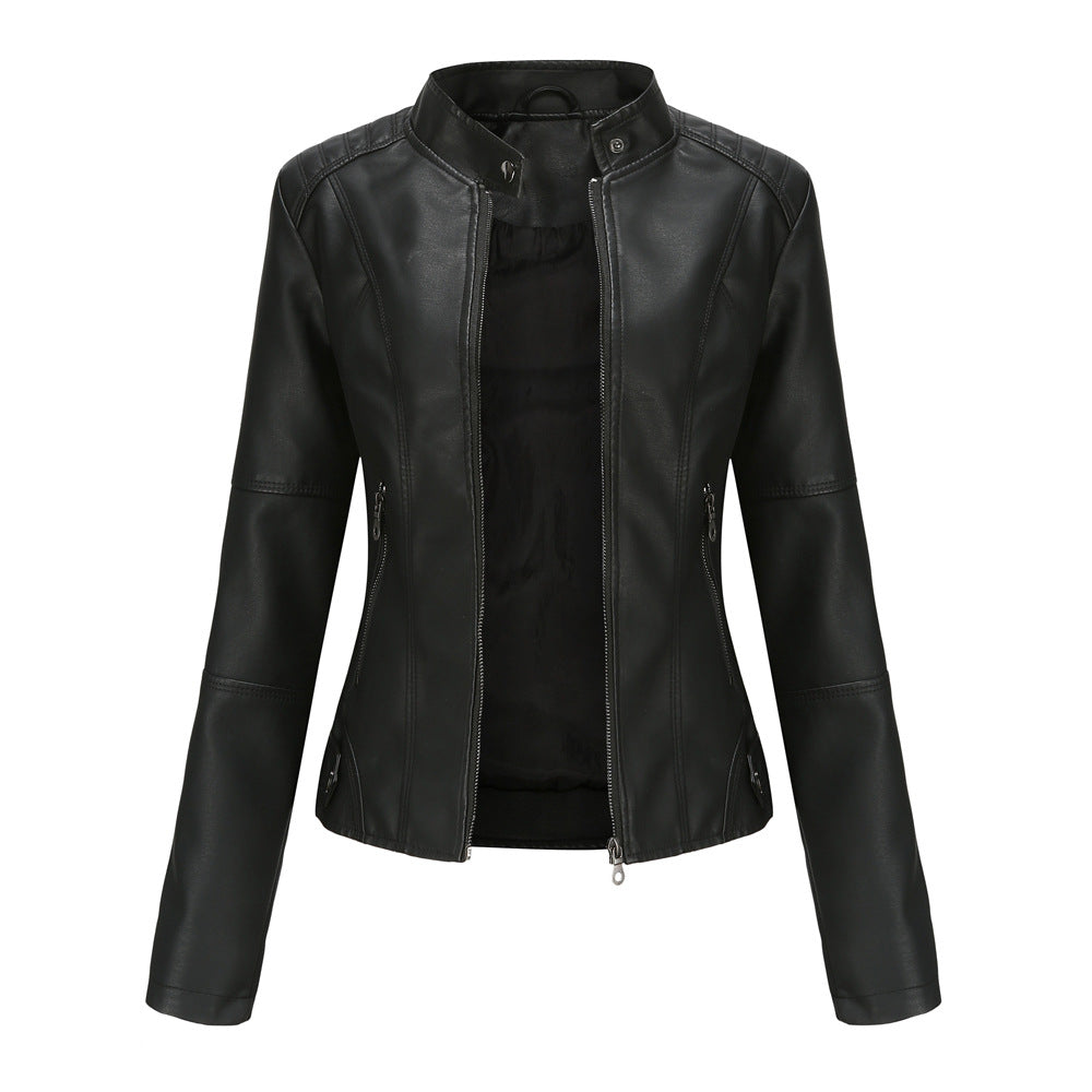 Claudia – Bikerjacke mit Stehkragen