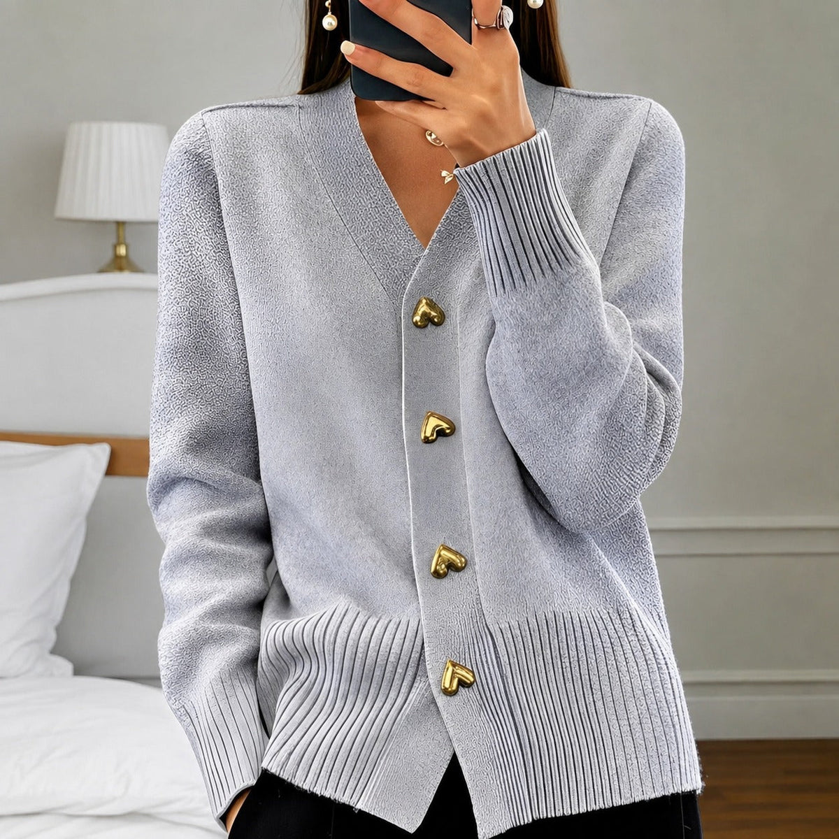Annalee - Stilvolle Love Button Damenjacke